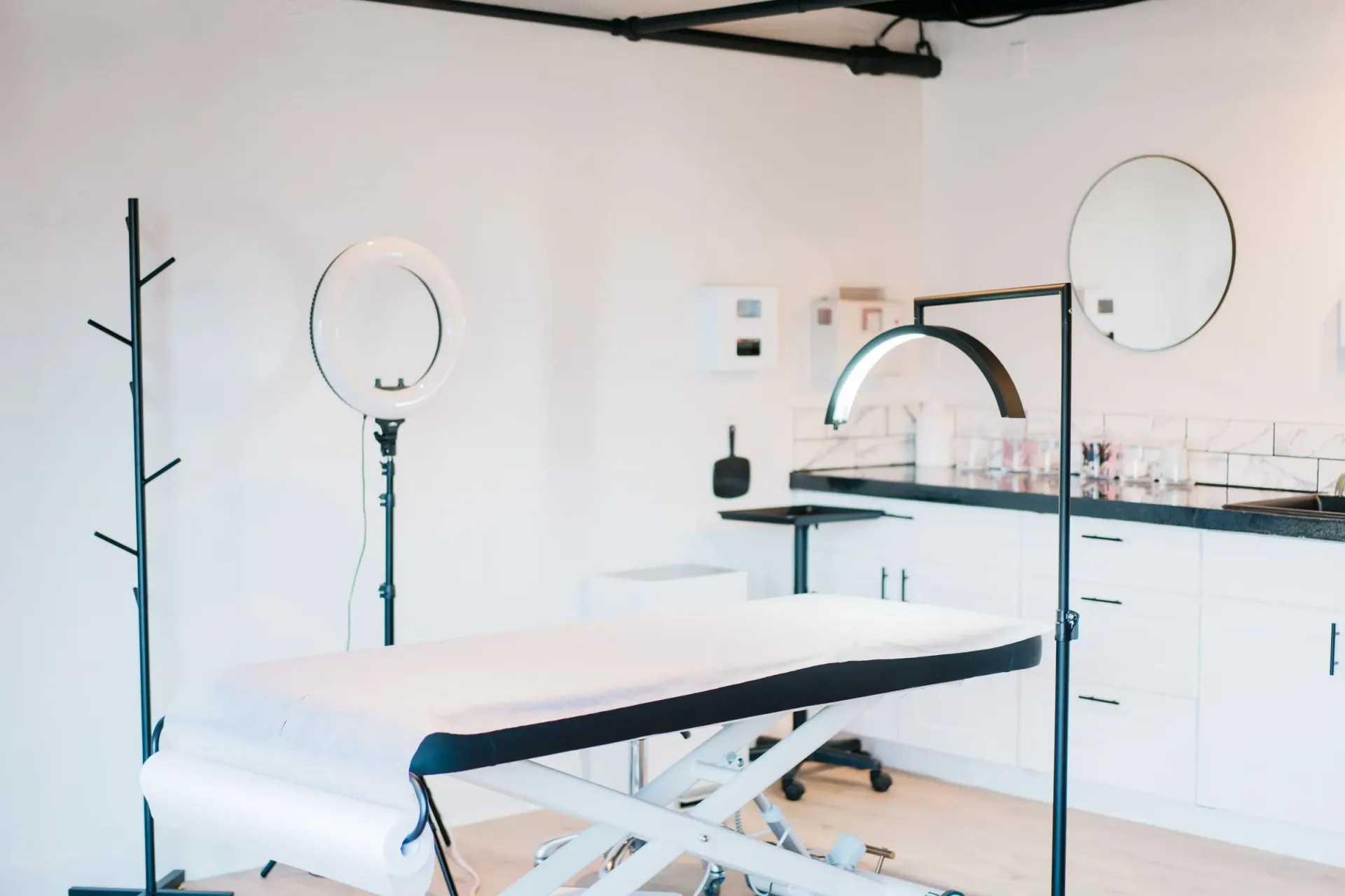 Med spa reception and finishes by Pro Construction Group